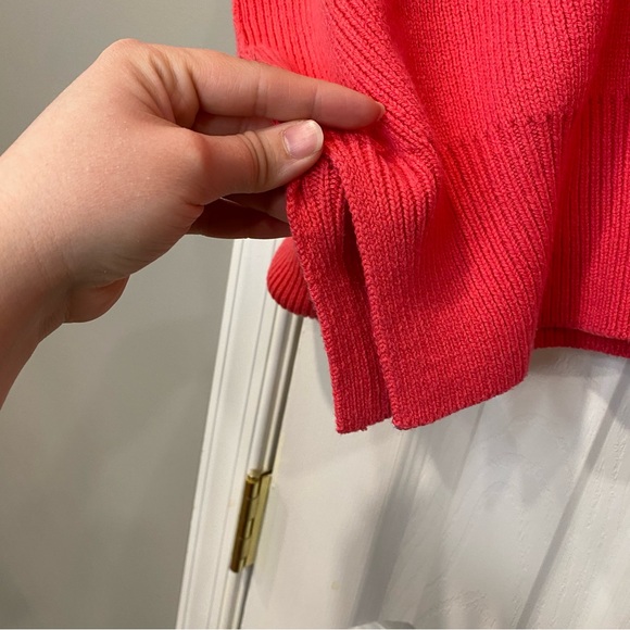 Free People Easy Street Tunic Mock Neck Pullover Sweater Oversized XS Pink Patch - Picture 9 of 15